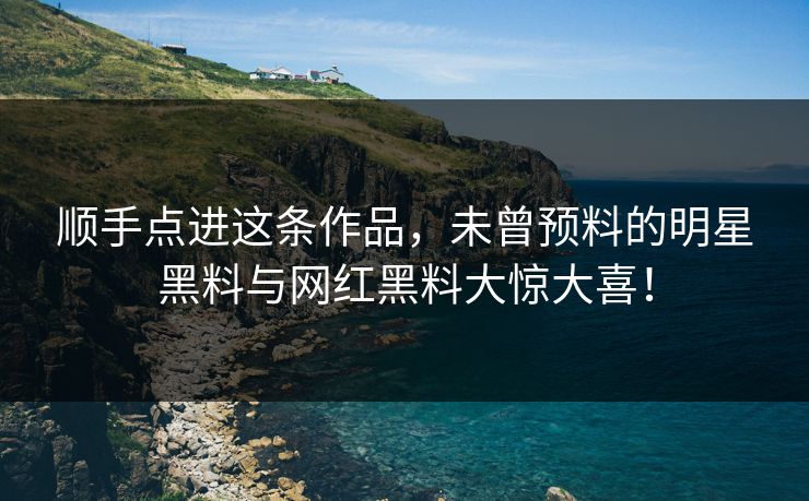 顺手点进这条作品，未曾预料的明星黑料与网红黑料大惊大喜！